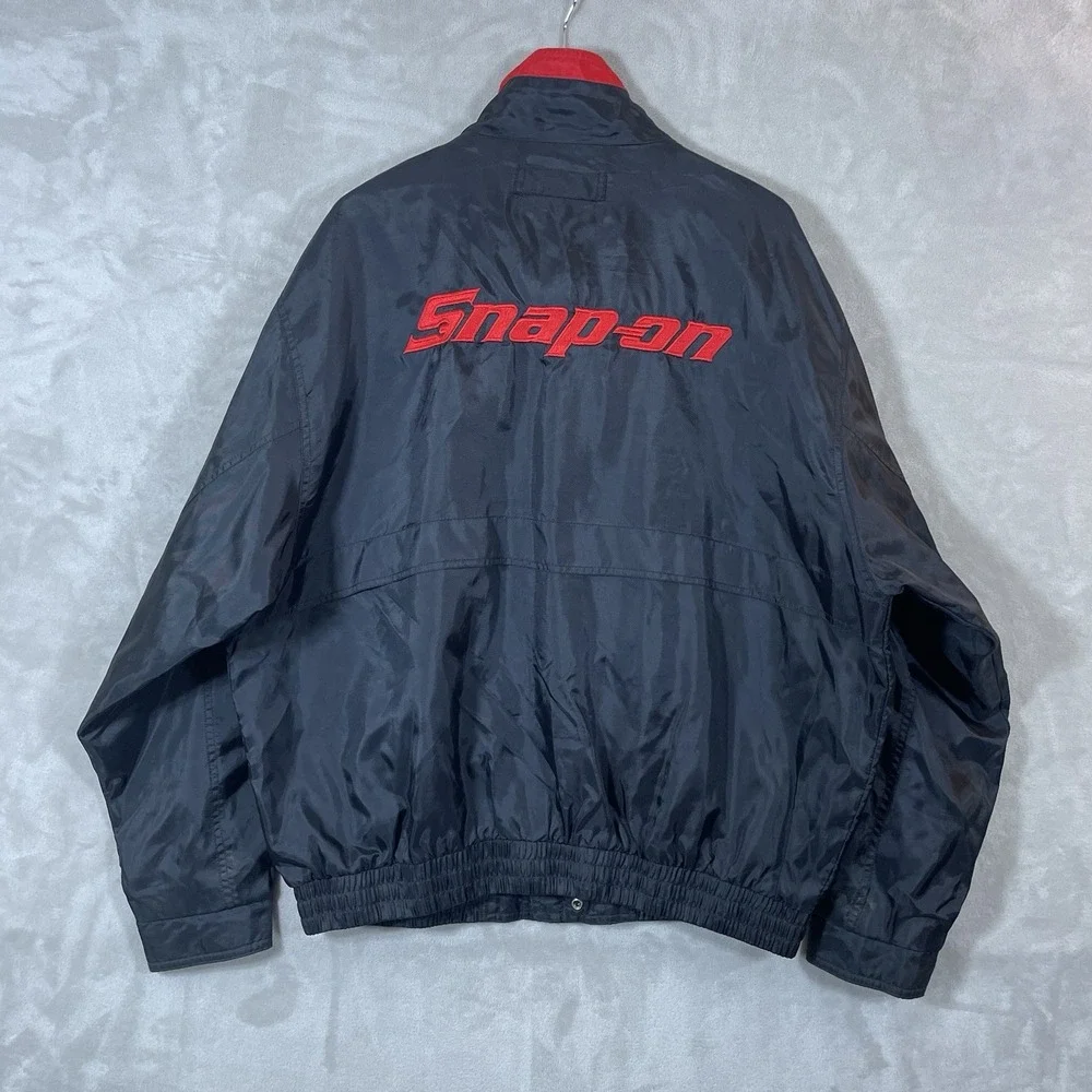 Vtg Snap-on Tool Jacket Men XL Utility Cargo Mechanic Bomber Biker Nylon Y2K 90s